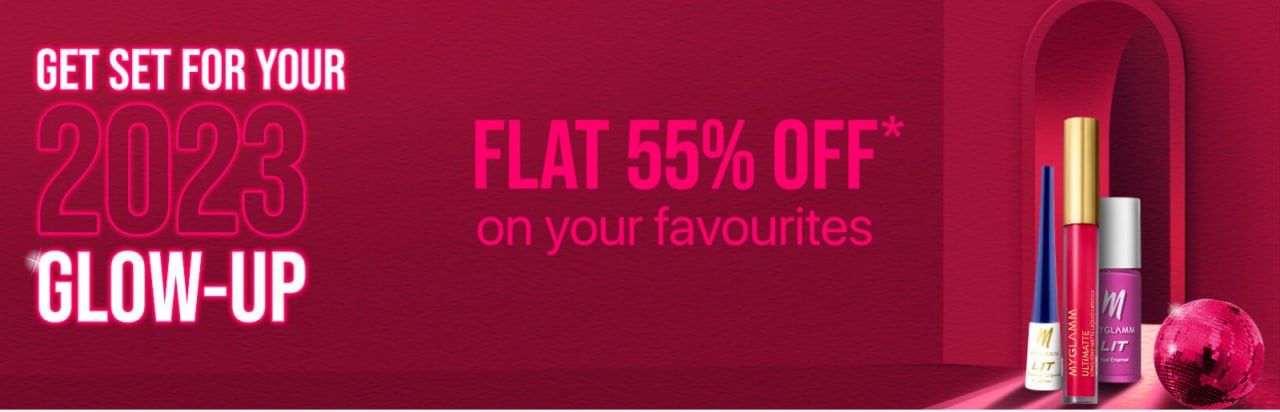 Flat 55% Off On Your Favourites On Myglamm | Use Code - NEWYEAR