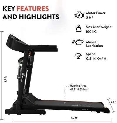 RPM Fitness RPM717M 2 HP Peak Multifunction with Free Installation and Massager Treadmill